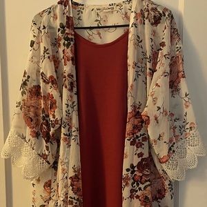 Wallflower dress and kimono combo